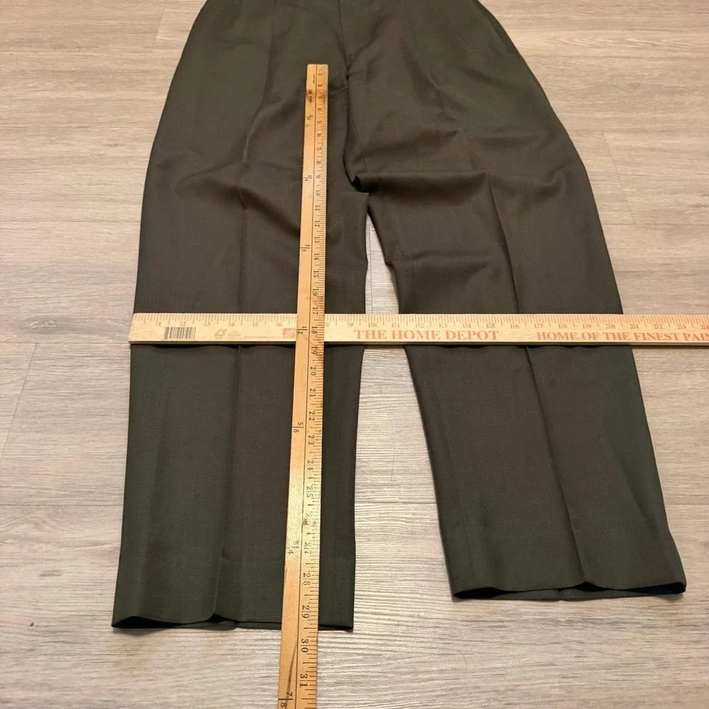 30x30 Green Pleated Straight Wide Leg Dress Pants Vintage